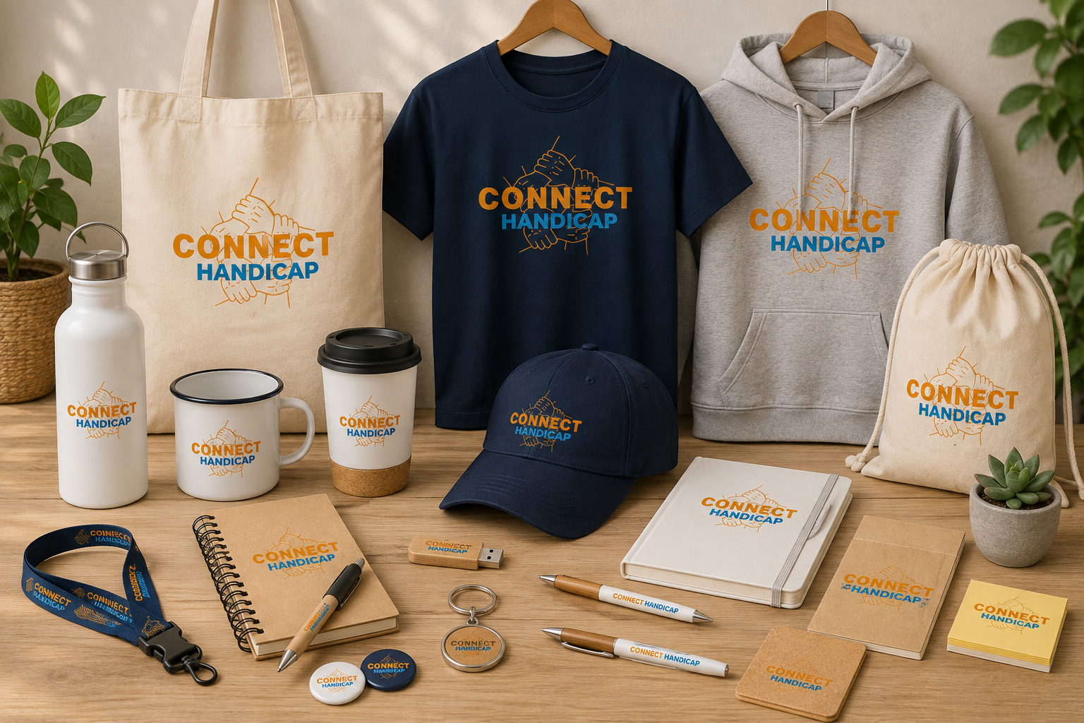 Objets et textiles personnalisés Connect Handicap
