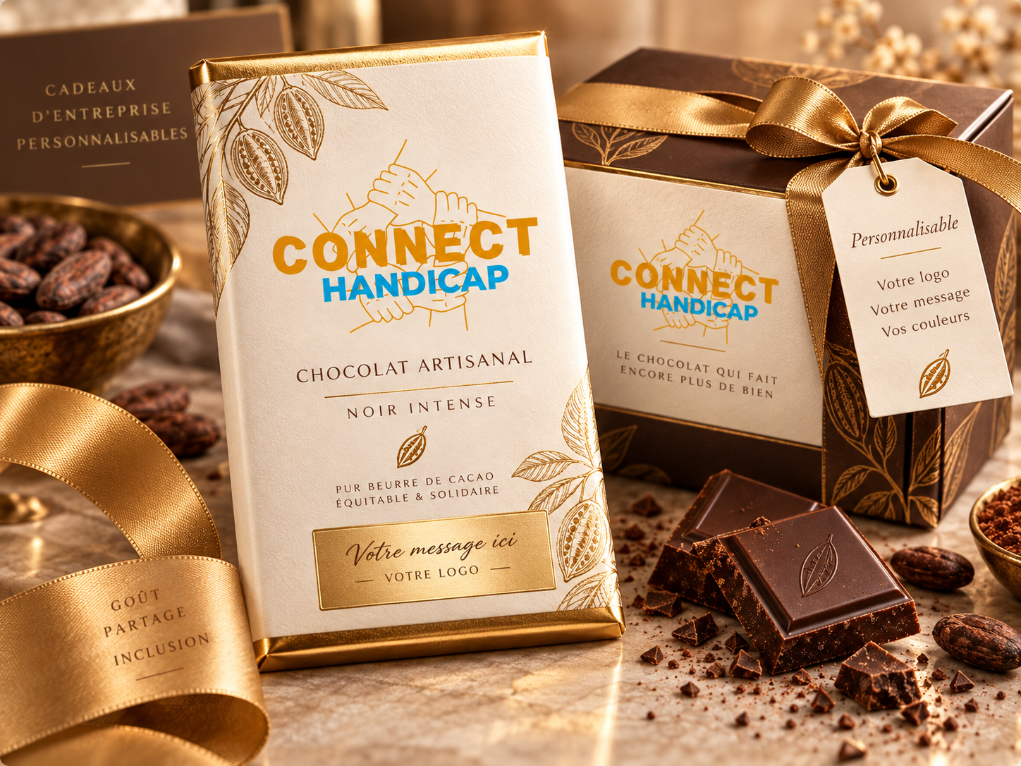 Chocolats et coffrets personnalisés Connect Handicap